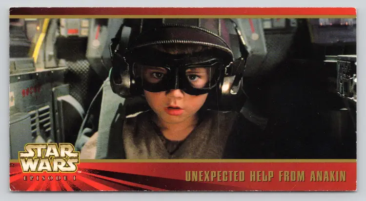 Trade Card Unexpected Help from Anakin Skywalker Star Wars Episode 1 Wide Vision #73 Topps Lucasfilm Disney - 1353