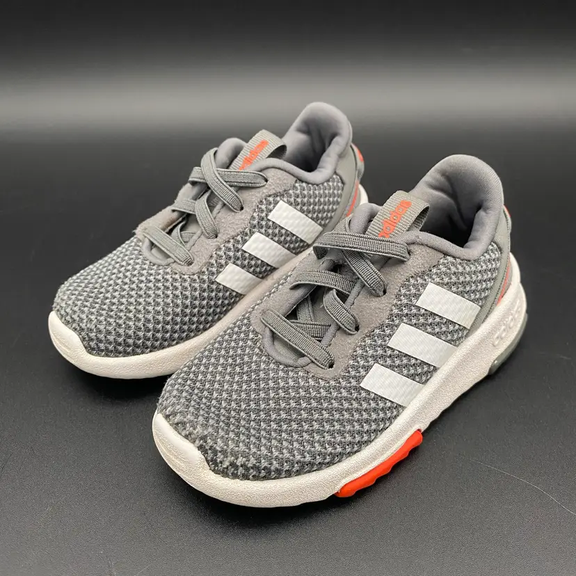 Adidas Toddler Boy's Size 7K Gray Slip-On Sneaker Shoes