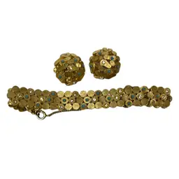 Gold Bracelet And Earrings
