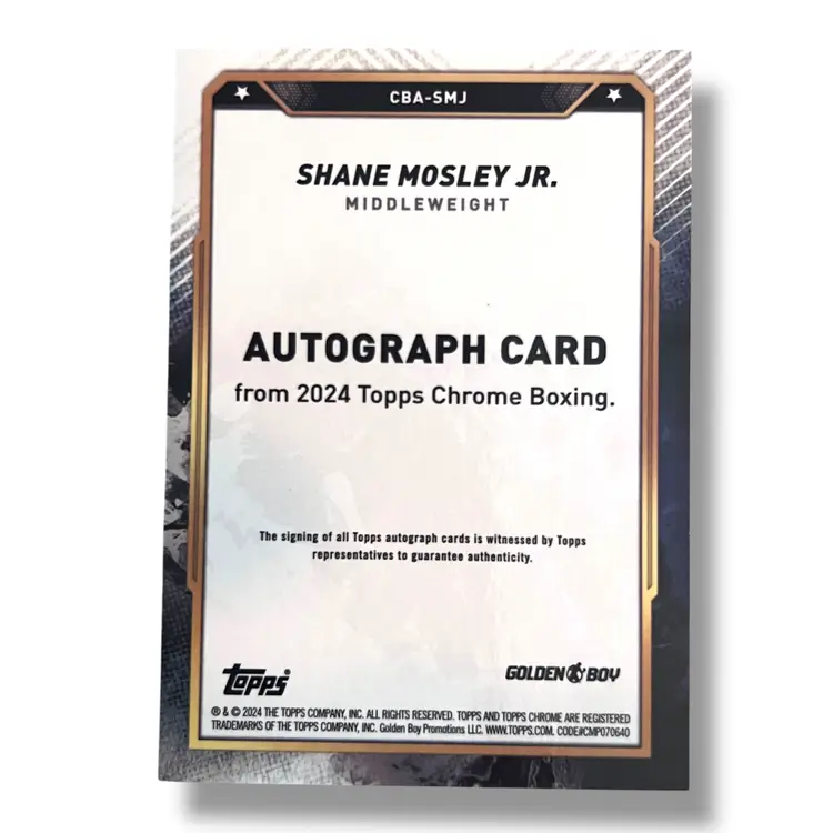 2024 Topps Chrome Boxing Shane Mosley Jr. Autograph #CBA-SMJ
