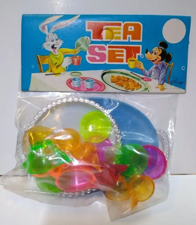 Mickey Mouse Bugs Bunny Plastic Toy Play Set Hong Kong 1951 Vintage Unused