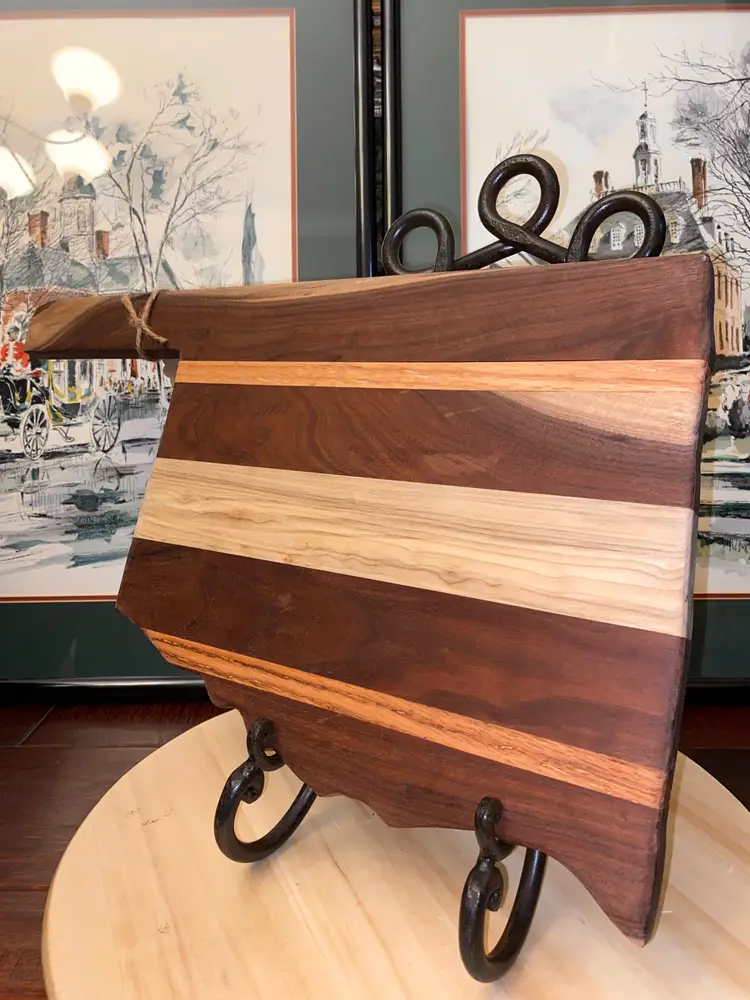 Gorgeous Handmade Oklahoma Hardwood Cutting Board. Walnut Maple Hickory • Housewarming Gift • Home decor