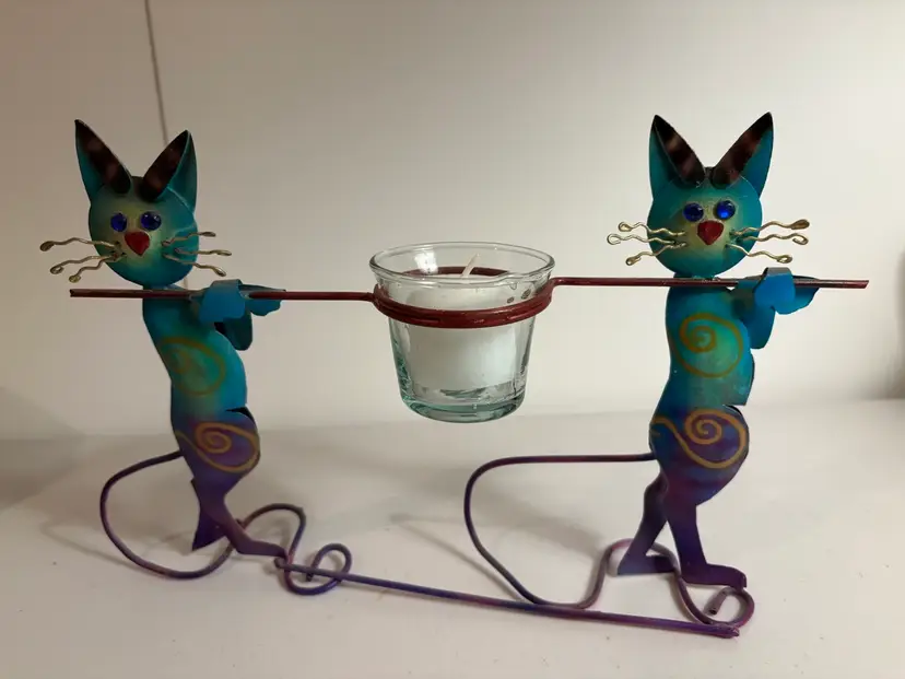 Vintage 1990's "Meow Meow" Votive Holder