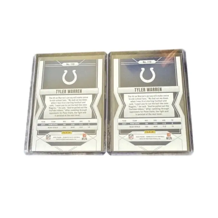 2025 Panini Donruss Elite Tyler Warren Rookie Lavender/Neon Green! Indianapolis Colts