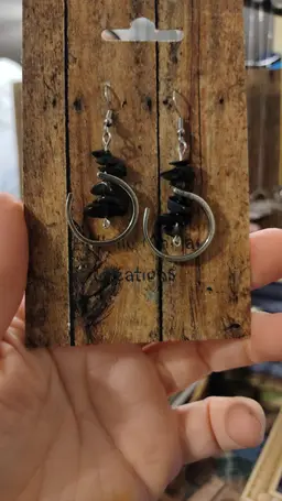 Black rock candy earrings