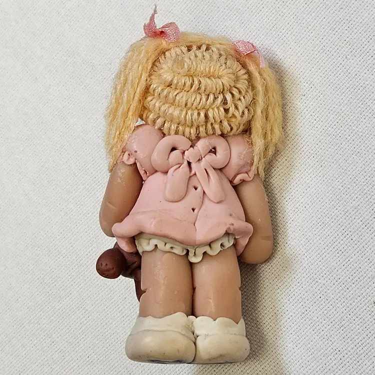 Vintage Doll Miniature Polymer Clay Figurine