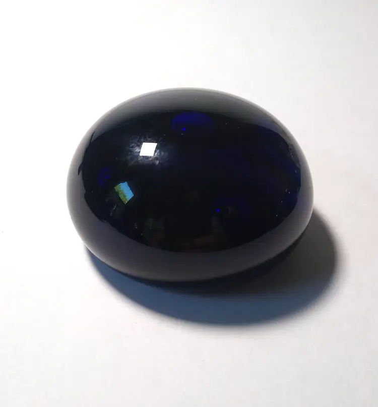 Stunning Bristol Blue Glass Paperweight Signed and Initialed