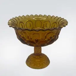 Vintage LE Smith Moon And Stars Glass Compote, 6-1/2” Tall x 7-1/2” Wide