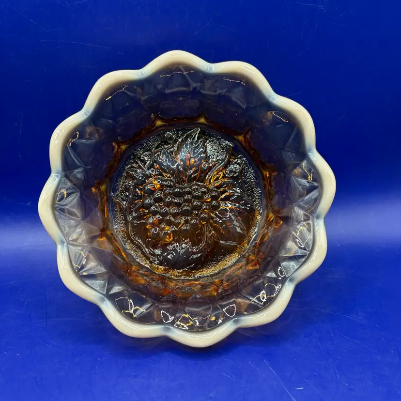 Fenton Amber Opalescent Candy Bowl
