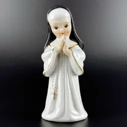 Lipper & Mann Hand-Painted Porcelain Praying Nun Figurine, Catholic Religious God, Vintage 1956, Made in Japan