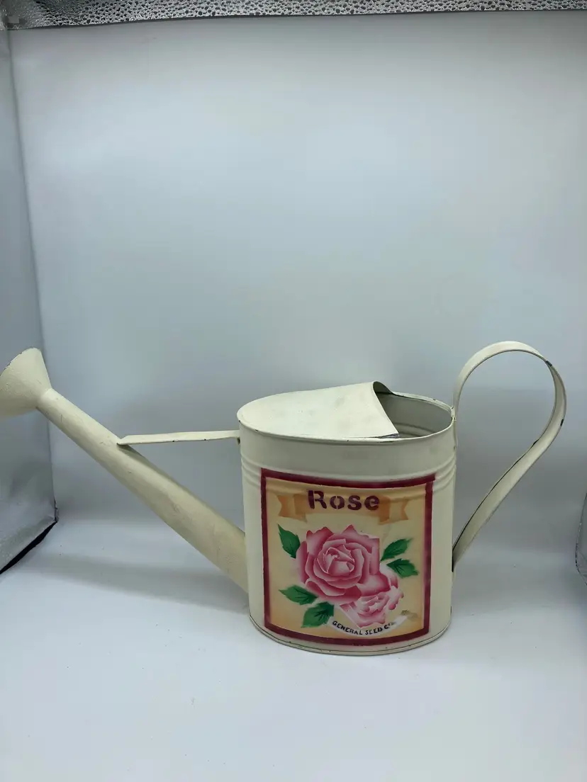 Watering Can with Rose Decal