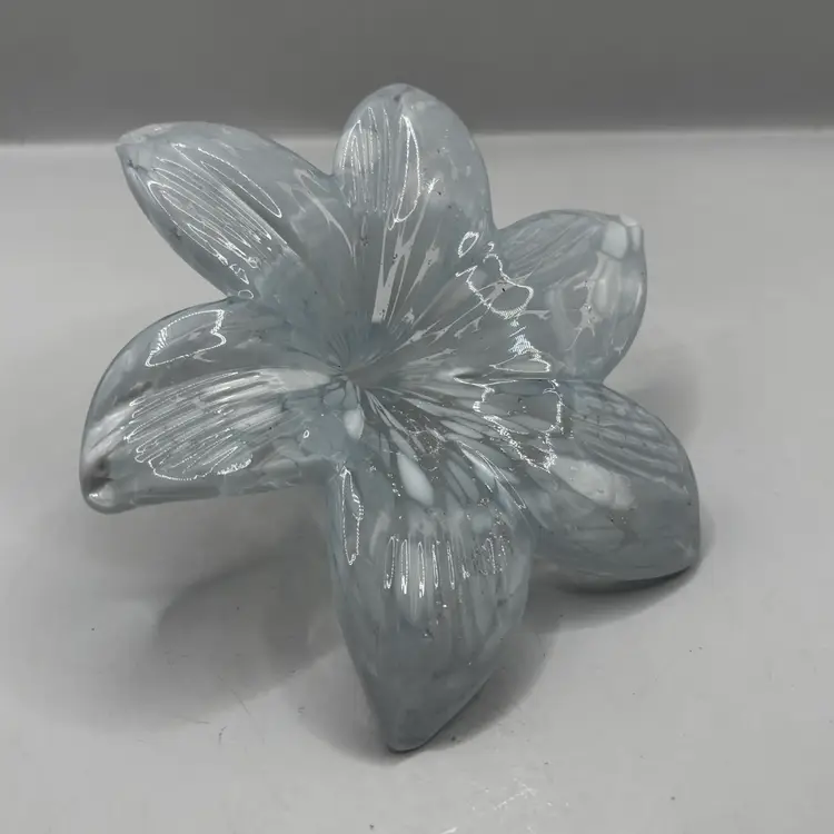 White Art Glass Flower