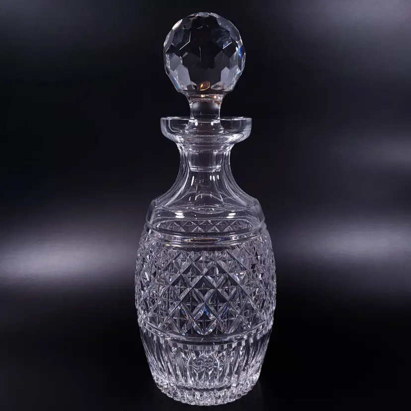 MCM WATERFORD Ireland Castletown Criss Cross Diamond Hand Blown CRYSTAL DECANTER