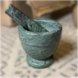 Vintage Green Marble Mortar & Pestle
