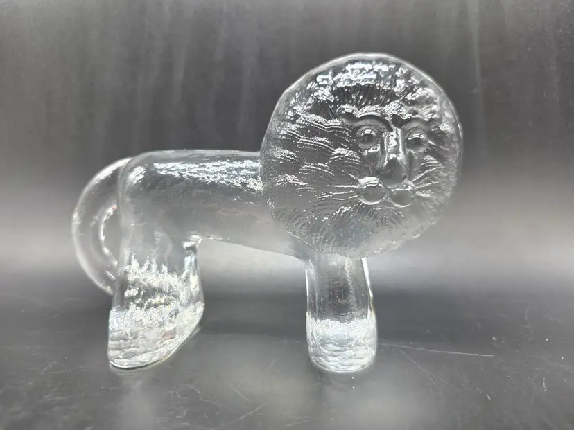 Kosta Boda 1970s Zoo Series Art Glass Lion