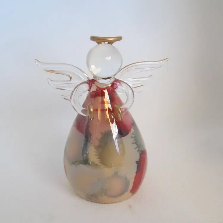 1980's Russ Berrie Angels of Love Glass Ornament