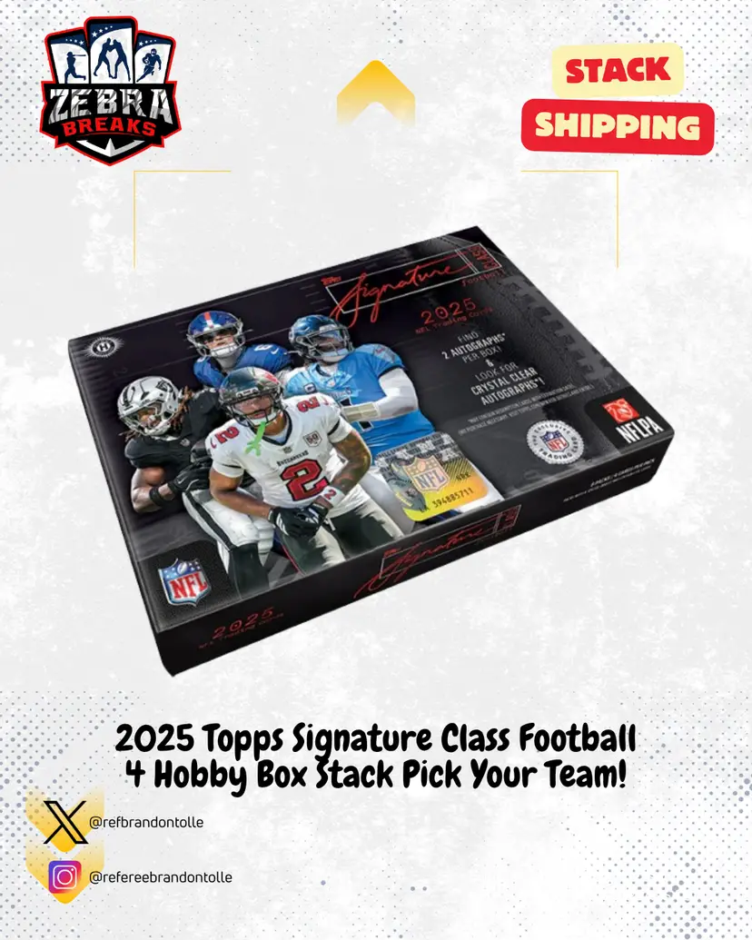 ZB 26242: 2025 Topps Signature Class Football 4 Box Stack PYT 1