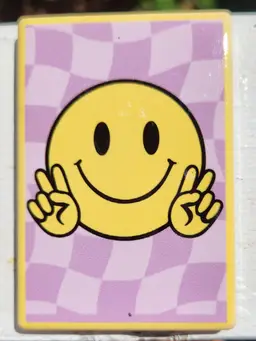Fridge Magnet Peace Smiley Face 3"x2"