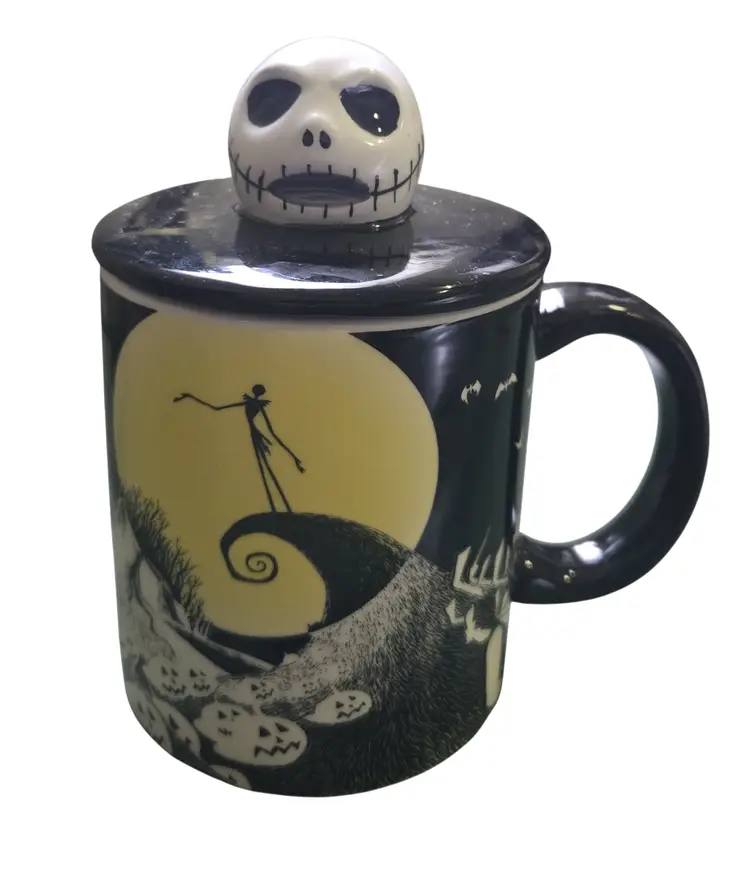 Disney Nightmare Before Christmas Jack Skellington Coffee Mug W/Sculpted Lid
