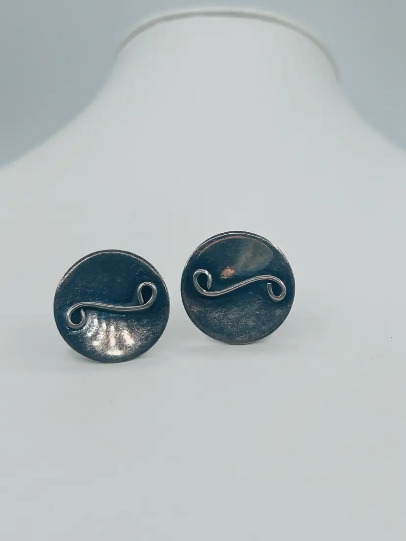 Vintage Sterling M. LUTZ earrings Screw Backs