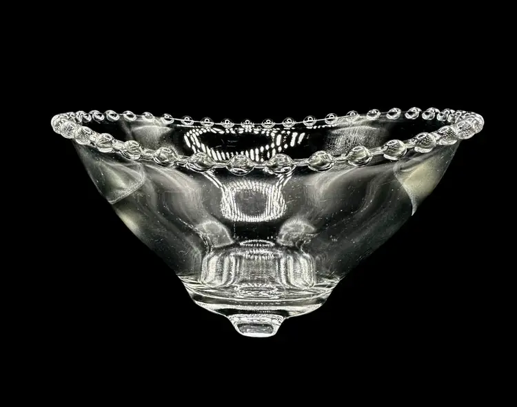 VINTAGE Imperial Glass CANDLEWICK Clear 3-Toed Bowl 6.5” Long