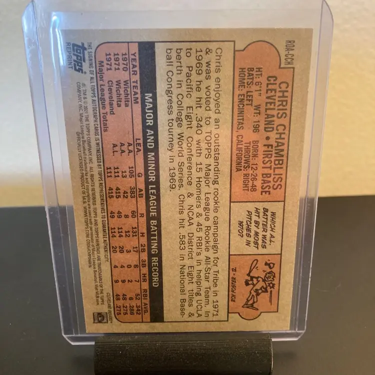 Chris Chambliss Auto 2021 Topps Heritage Cleveland Indians Guardians
