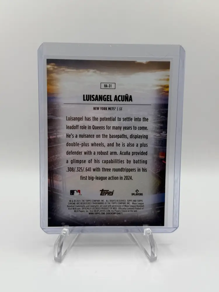 2025 Topps Chrome Baseball #HA-31 LUISANGEL ACUNA Home Field Advantage Mets