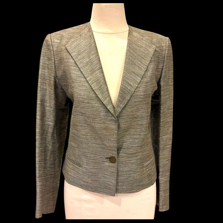 Vintage SALVATORE FERRAGAMO Womens Blazer Jacket linen & cotton  made in Italy 
size 8