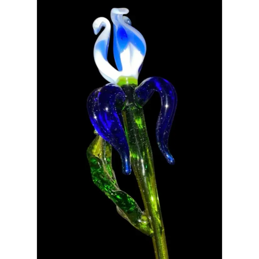 #09- Just In From Ukraine Large Hand Blown Glass Flower As Shown