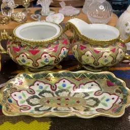 Nippon Set Of Sugar, Creamer, And Tray