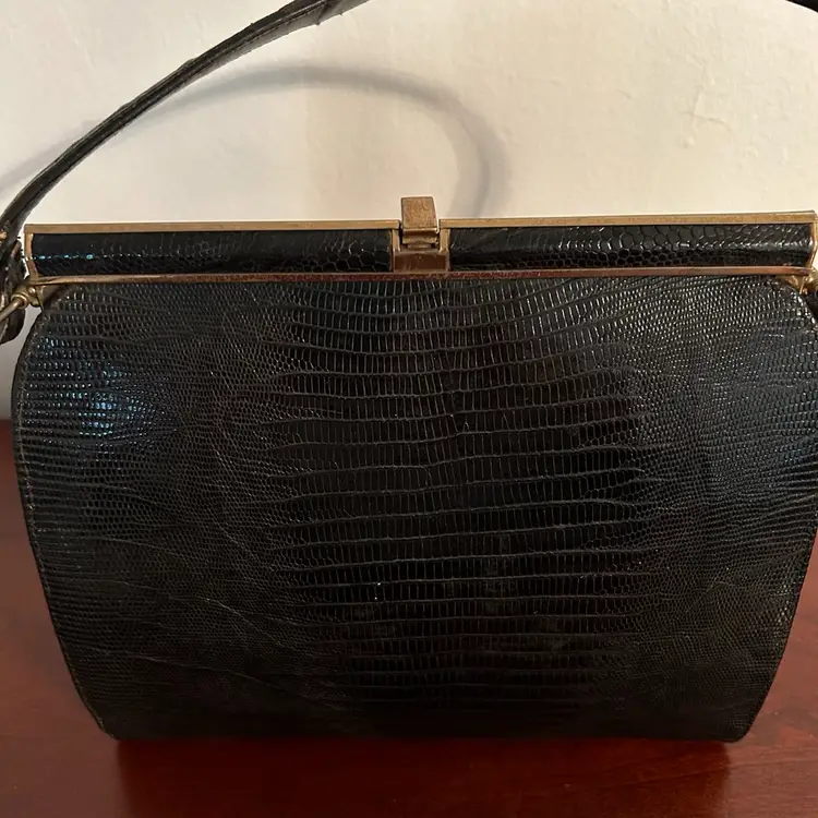 Vintage Genuine Lizard Handbag Custom Crafted By Youngman - Make An Offer