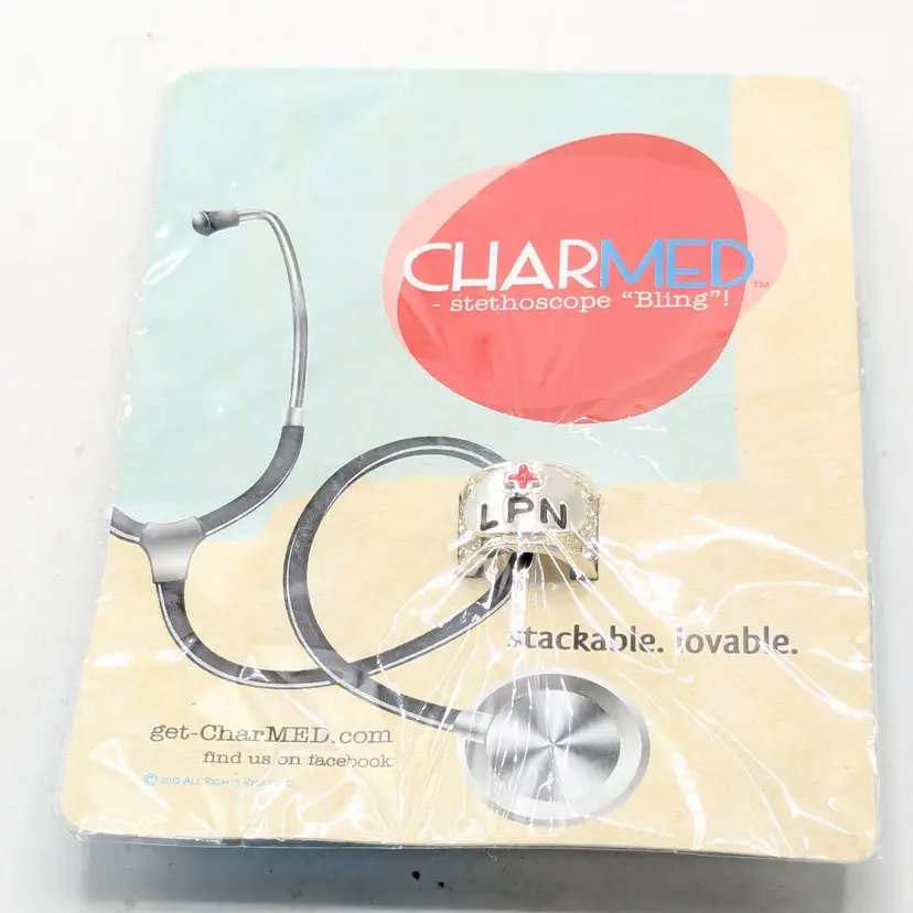 CharMED Stethoscope Bling "LPN"  Nurse Jewelry NOS