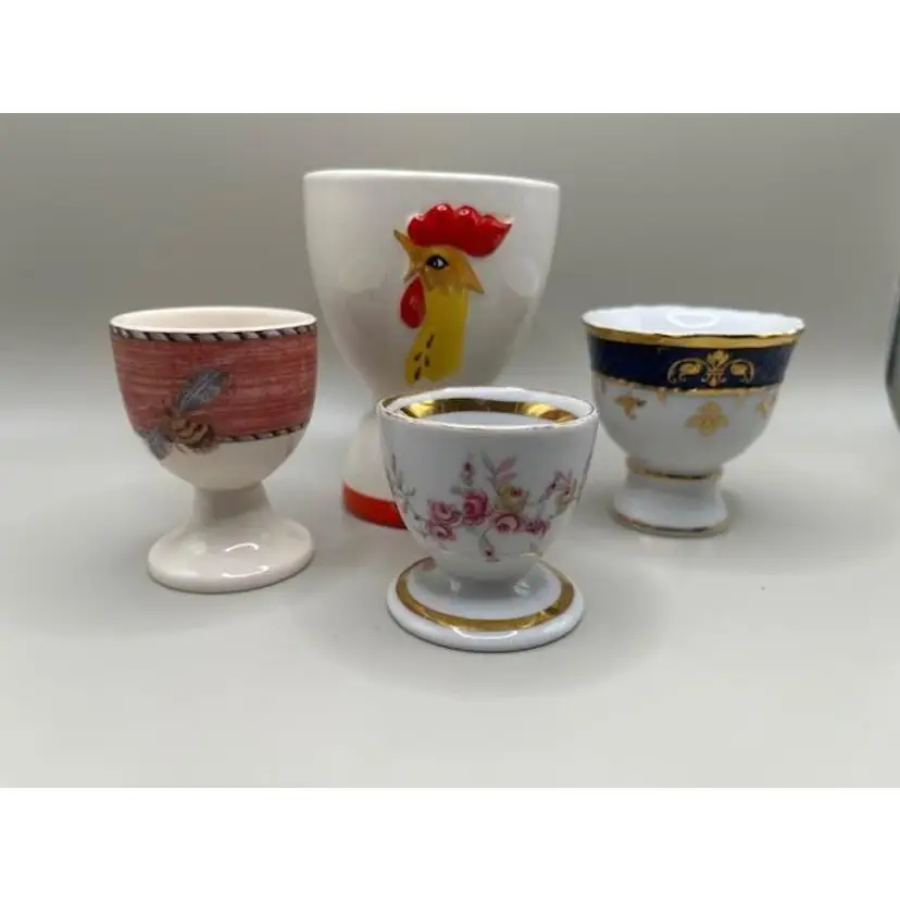 Vintage Egg Cup Collection ~ Set of 4 ~ Assorted Designs and Sizes