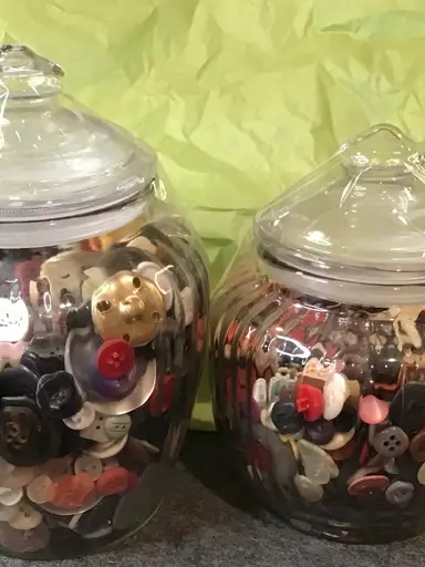 I have a NOTION that we have Buttons, a sewing basket full of Notions ,Baubles , Bangles and more Felt as well