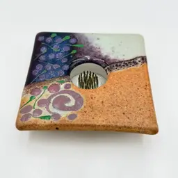 Art Pottery Tile Ikabana Flower Frog