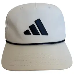Adidas Golf Tour Five Panel White Golf  Blue Rope Moisture Wicking Snapback