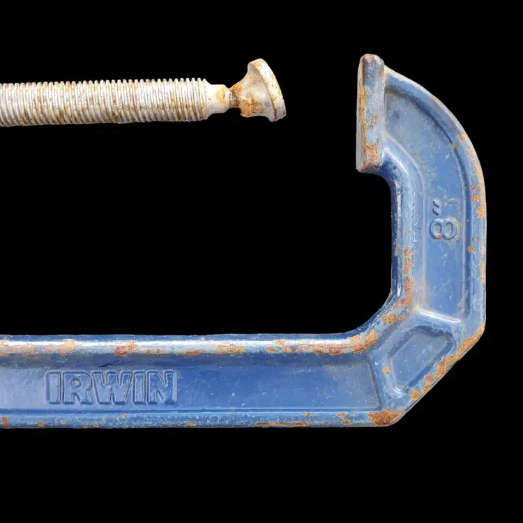 IRWIN Tools 8" C-Clamp Heavy Duty Metal Well Used with Condition Issues READ