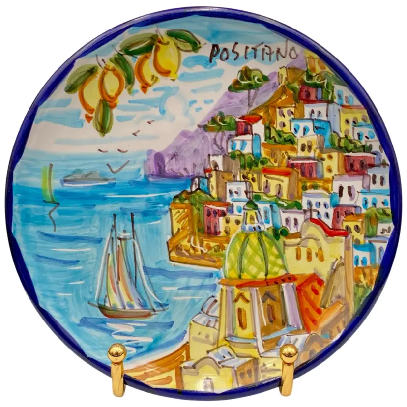 Hand-Painted Positano Italy Decorative Plate, Wall Decor, 6.5”, Amalfi Coast