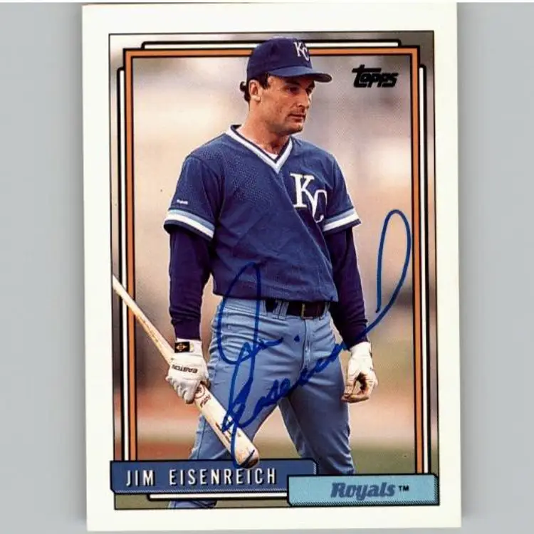 Jim Eisenreich Signed Kansas City Royals 1992 Topps Baseball Card #469