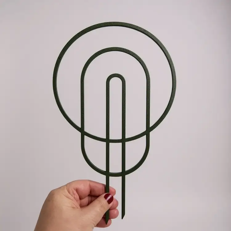 Modern Plant Trellis, Circle Shaped Plant Support, Indoor Garden Decor, 11.875" tall