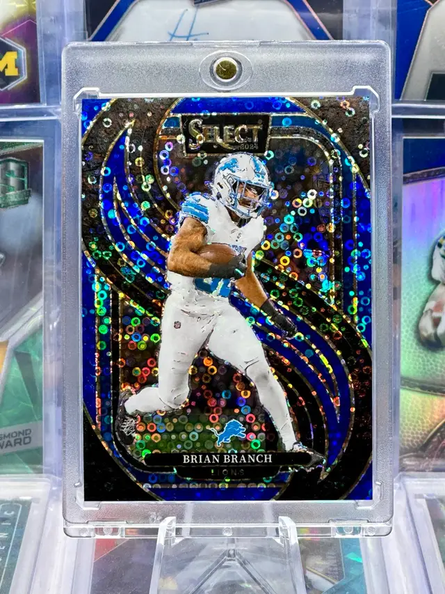 Brian Branch 2024 Select COLOR MATCH Numbered /25 Blue Disco Prizm Detroit Lions