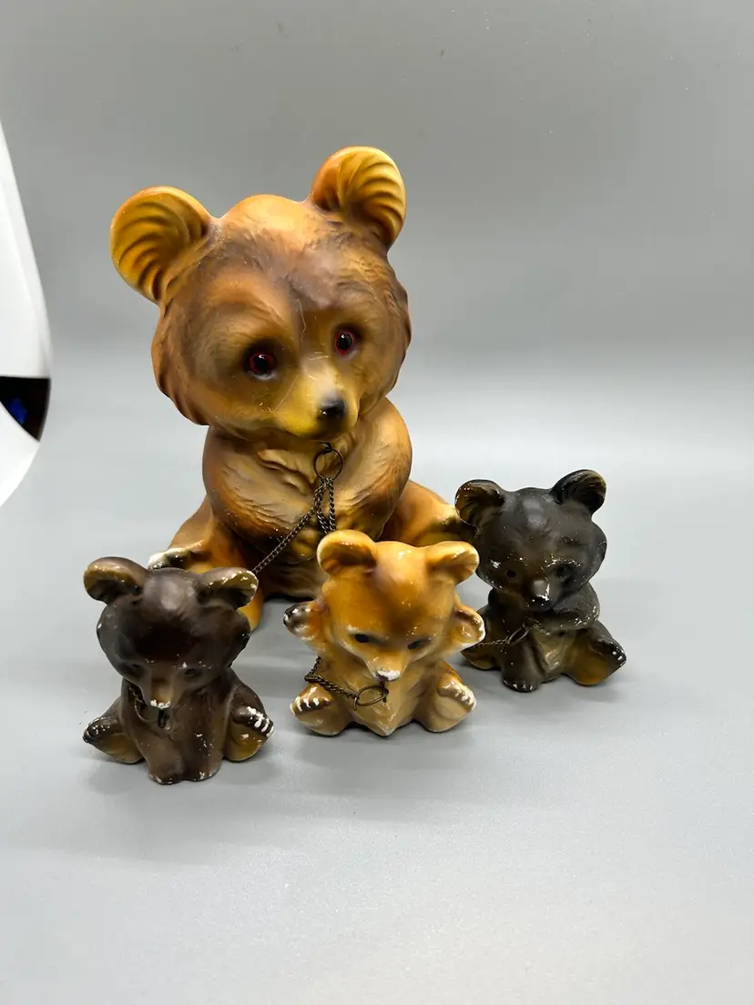 24052 Chained Bears - Adult + 3 Bebes 6” See Desc