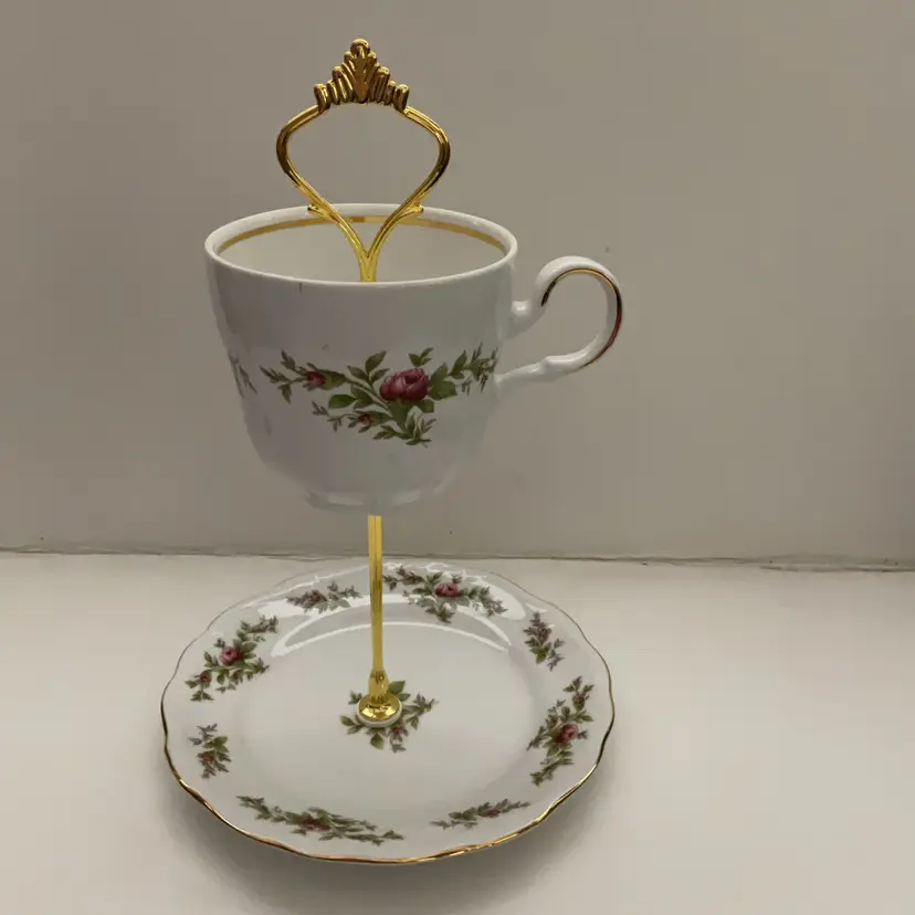 Cup And Saucer Tiered Trinket Holder- Made By Me
