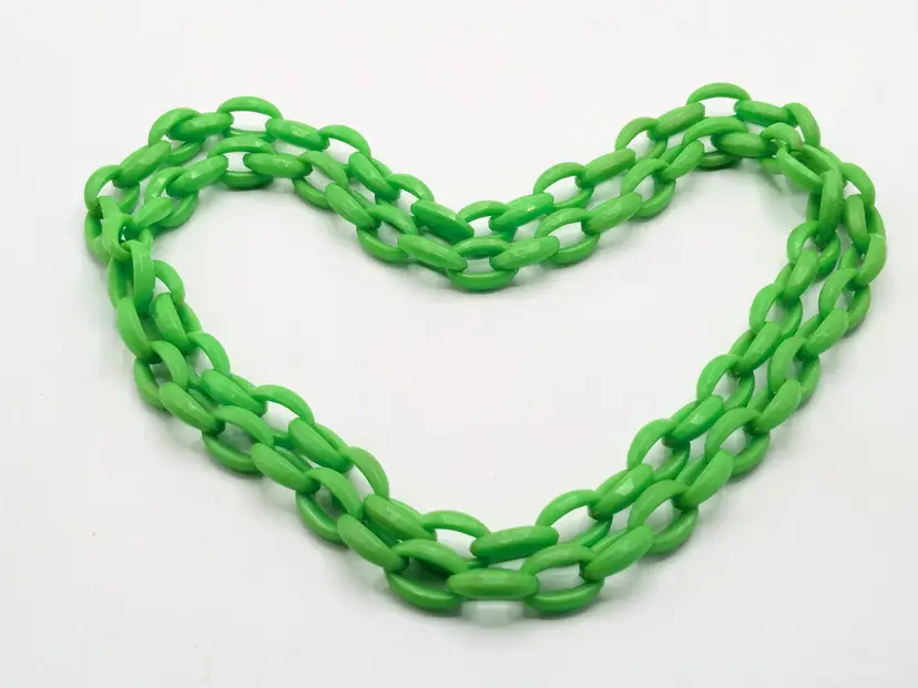 Green Chunky Acrylic Link Necklace