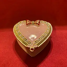 07. Metal Enamel Stoned Heart Trinket Box