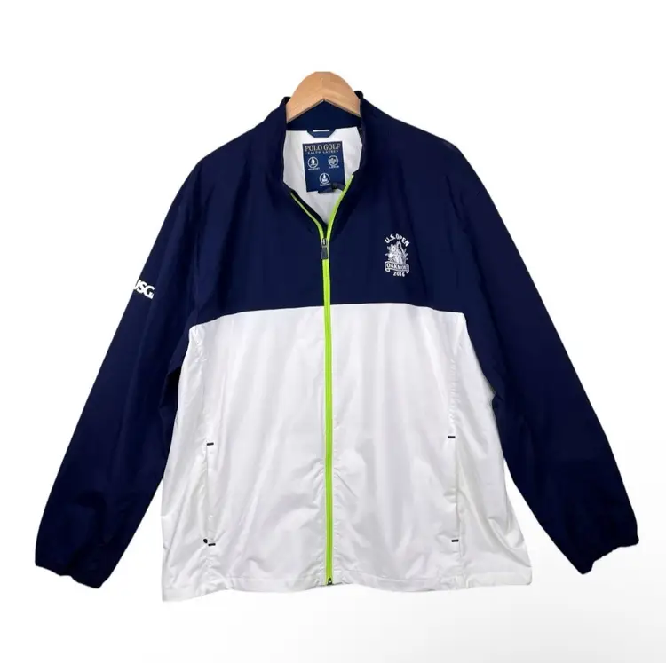 Polo Golf Ralph Lauren Blue white Jacket US Open 2016 Oakmont Men's XXL