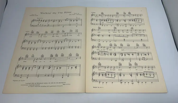 Vintage Sheet Music 'Was That The Human Thing To Do?' & 'Walkin' By The River'