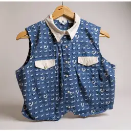 ANGEL RANCH 100% COTTON HORSE PRINT BUTTON UP TOP SIZE L