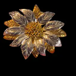 Dan Croft Brooch Golden Silvertone