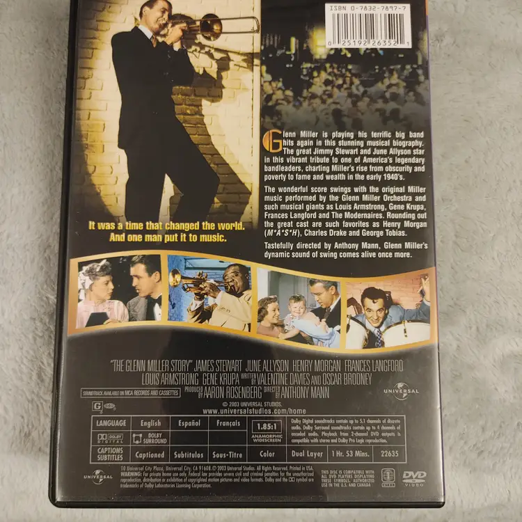 DVD. The Glen Miller Story. Used.